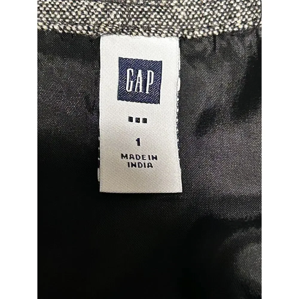 NWT Gap Women's Size 1 Gray Wool Blend Side Zip Lined Pencil Skirt